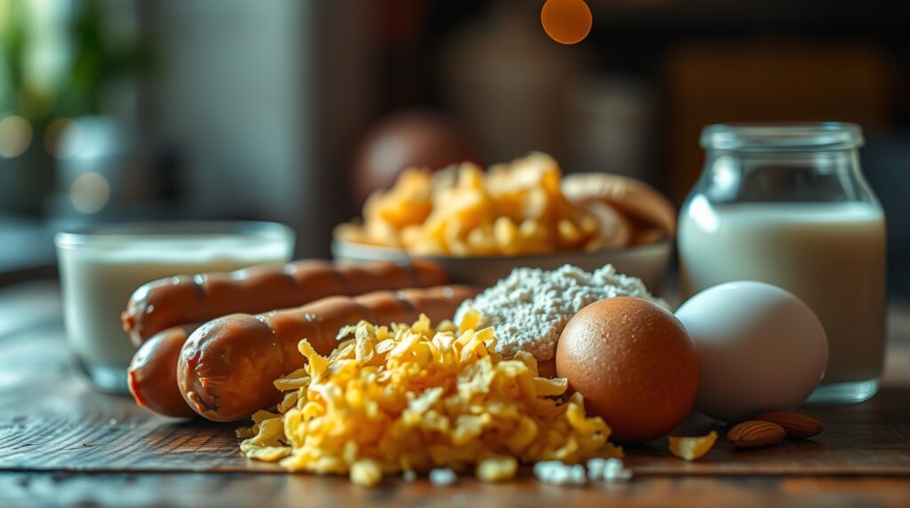 Ingredients for gluten-free breakfast casserole