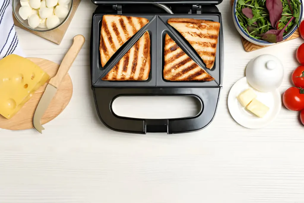 Essential ingredients for the perfect grilled cheese: crispy bread, gooey cheese, and a rich spread ready to be assembled.