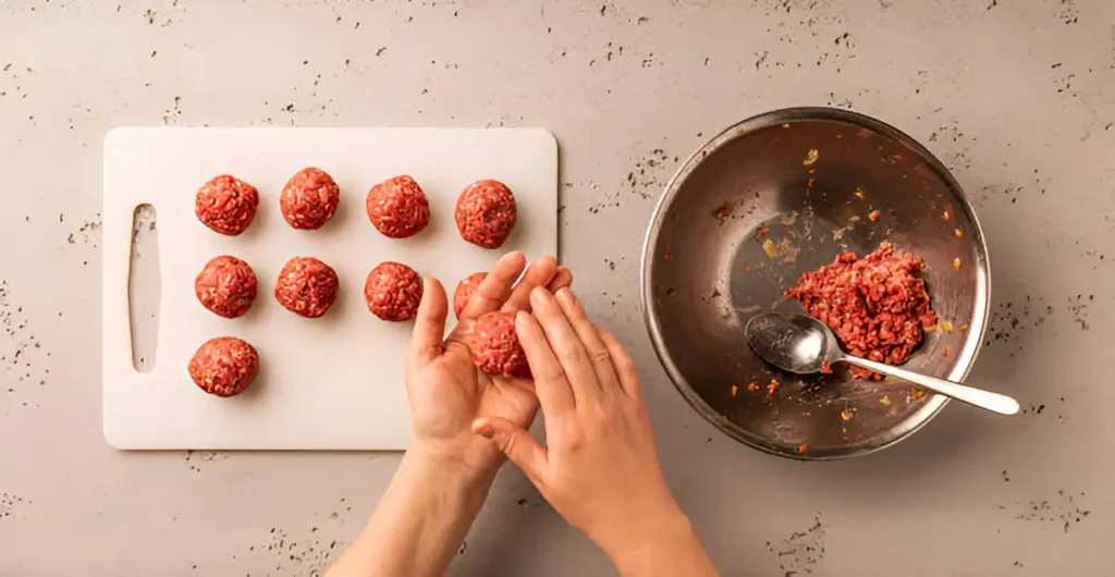 A sizzling pan of ground beef being cooked with aromatic spices, showcasing its rich texture and versatility in various recipes.